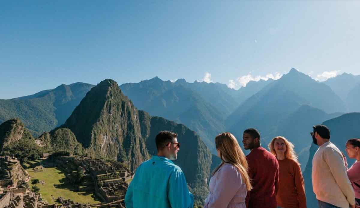Group Taking In View Machu Pichu