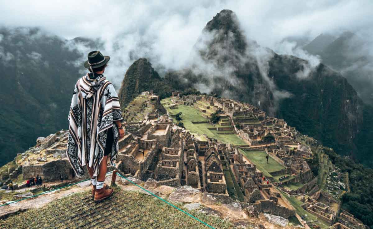 Male Looking Over Machu Picchu