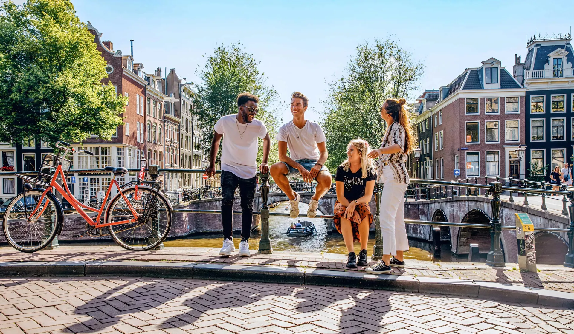 Friends Enjoying A Sunny Day Amsterdam