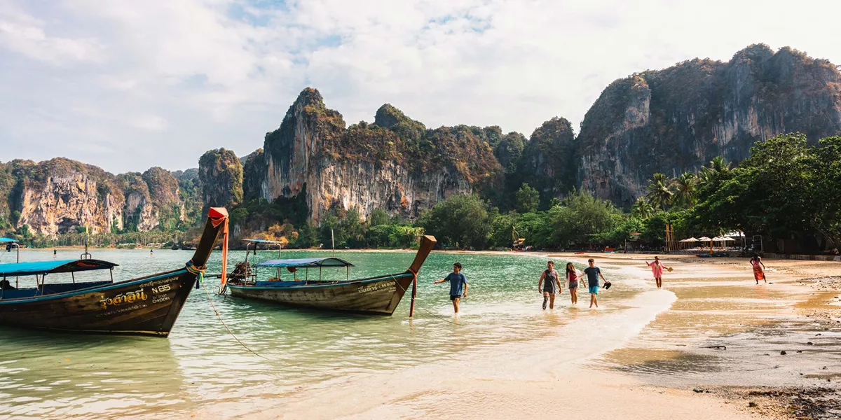 Thailand Boats Blue Sea Cleark Sky