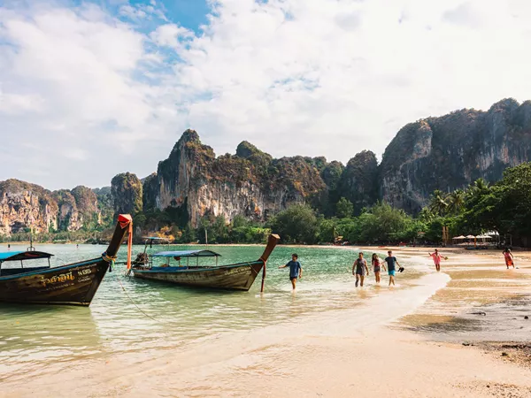 Thailand Boats Blue Sea Cleark Sky