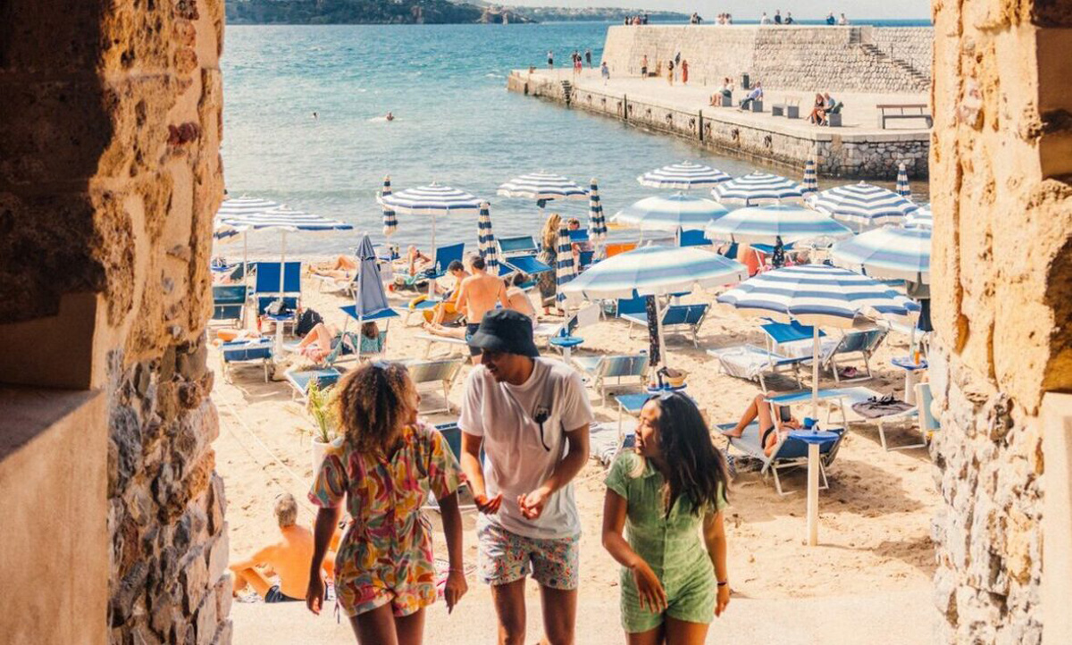 People On Beach In Sicily