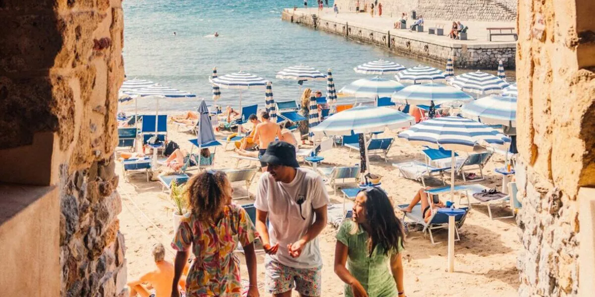 People On Beach In Sicily