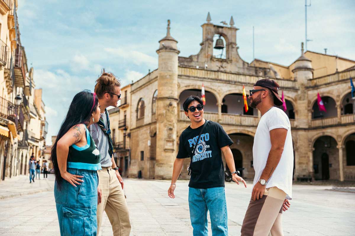 Friends Talking And Smiling