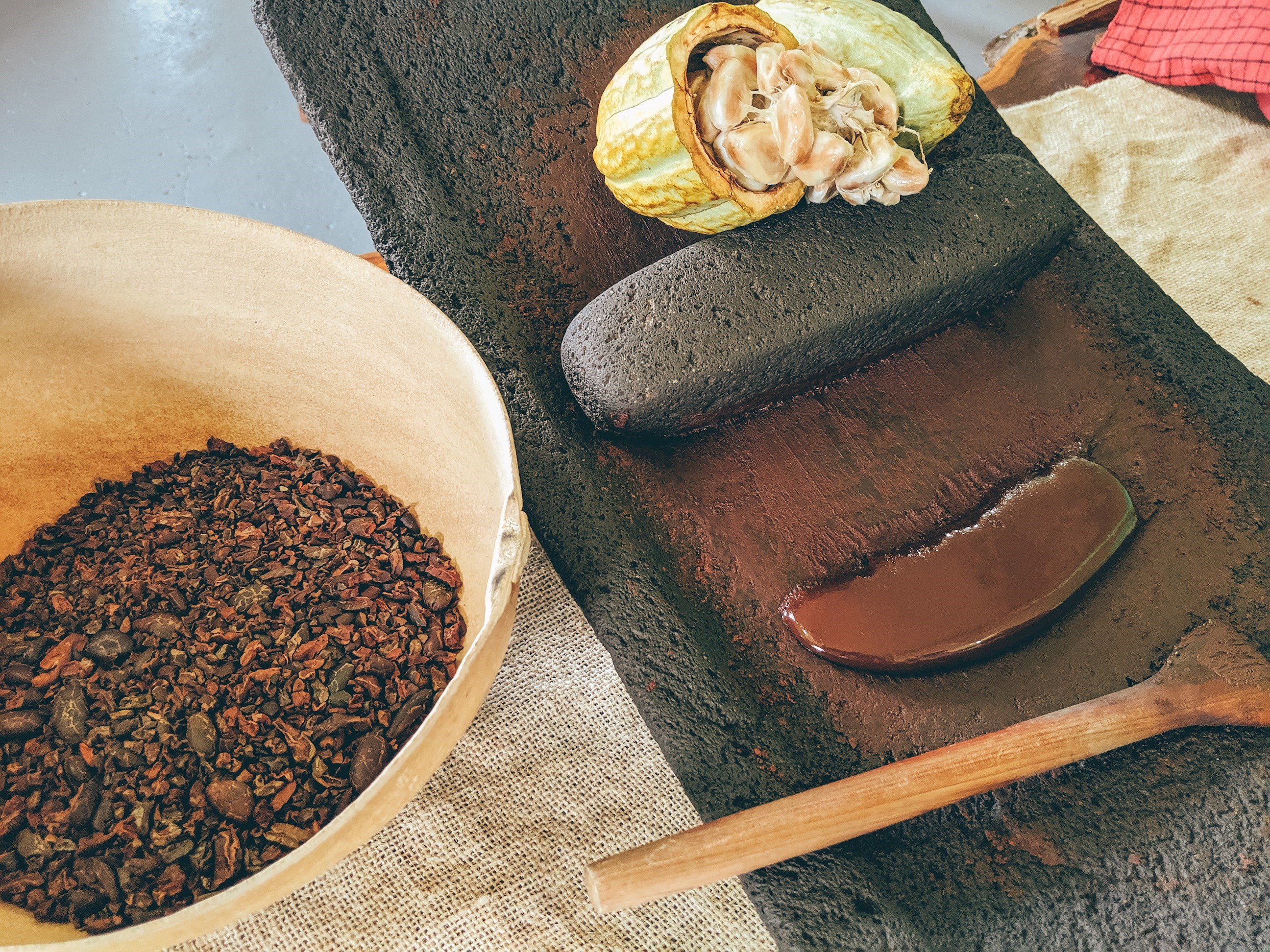 Ancient chocolate tools in Antigua, Guatemala