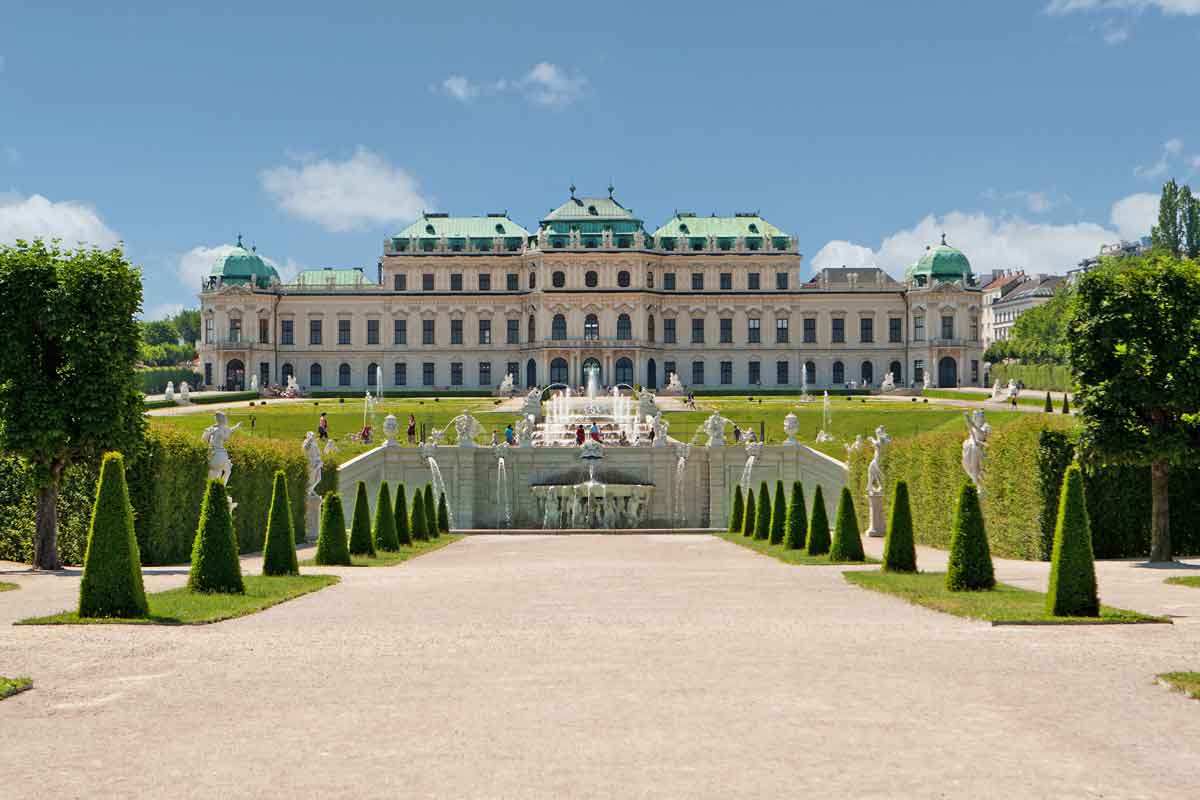 Scenic Photo Of Belvedere Palace in Vienna, Austria