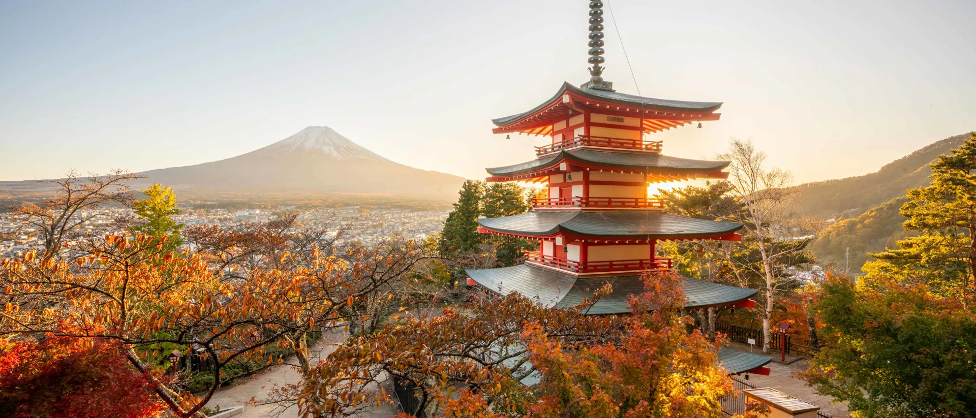 Chureito Pagoda And Mtfuji At Sunset