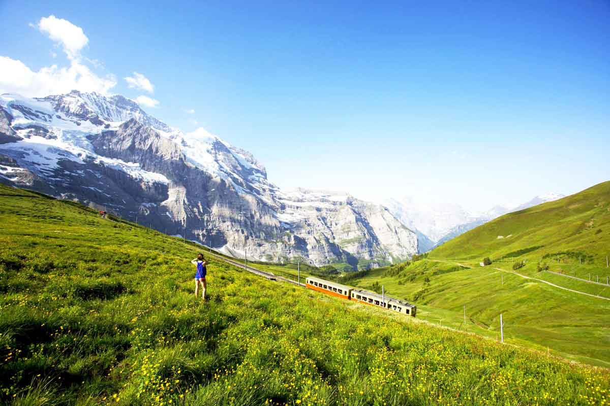 Train In The Alps Europe