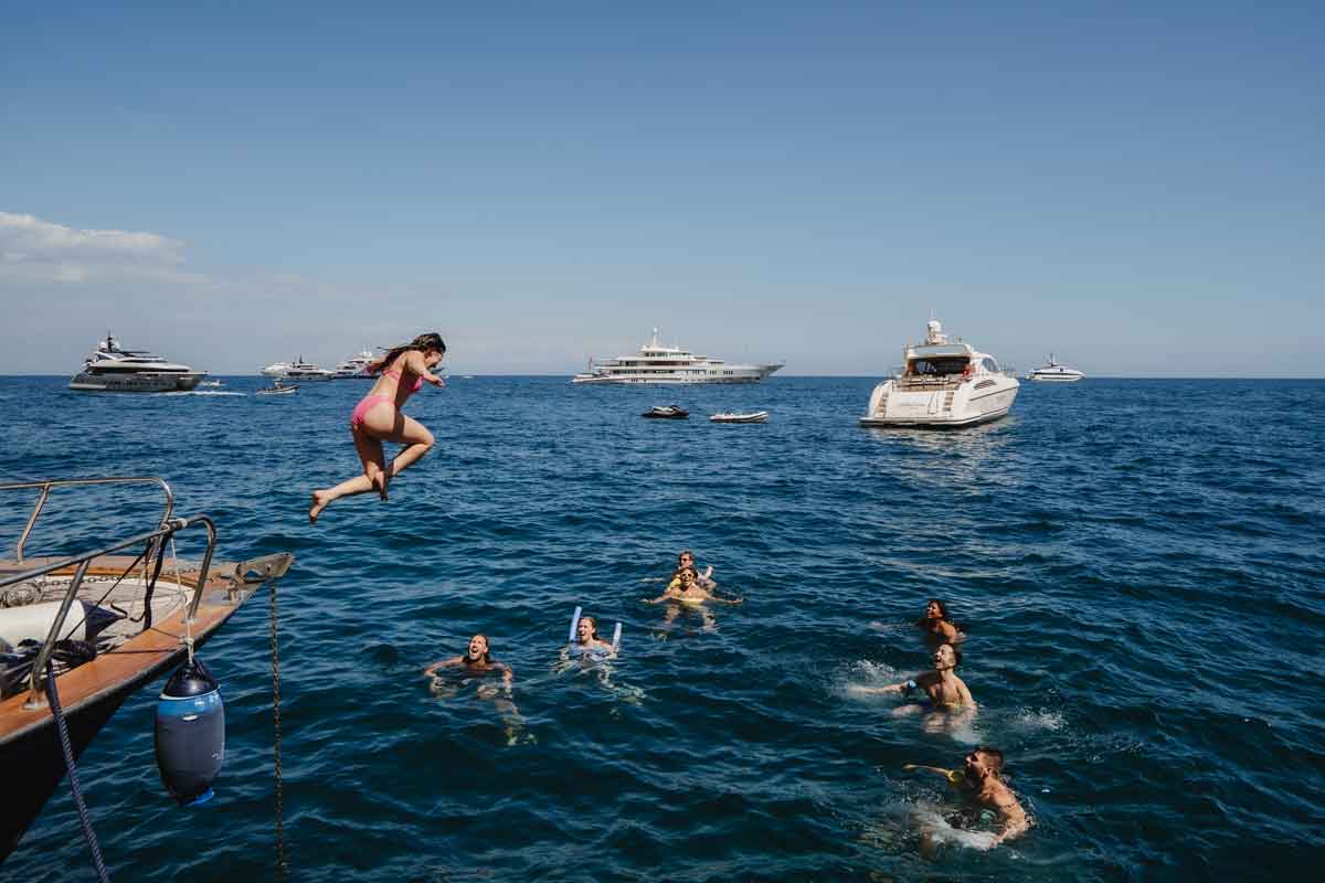 Jumping Off A Boat In Italy