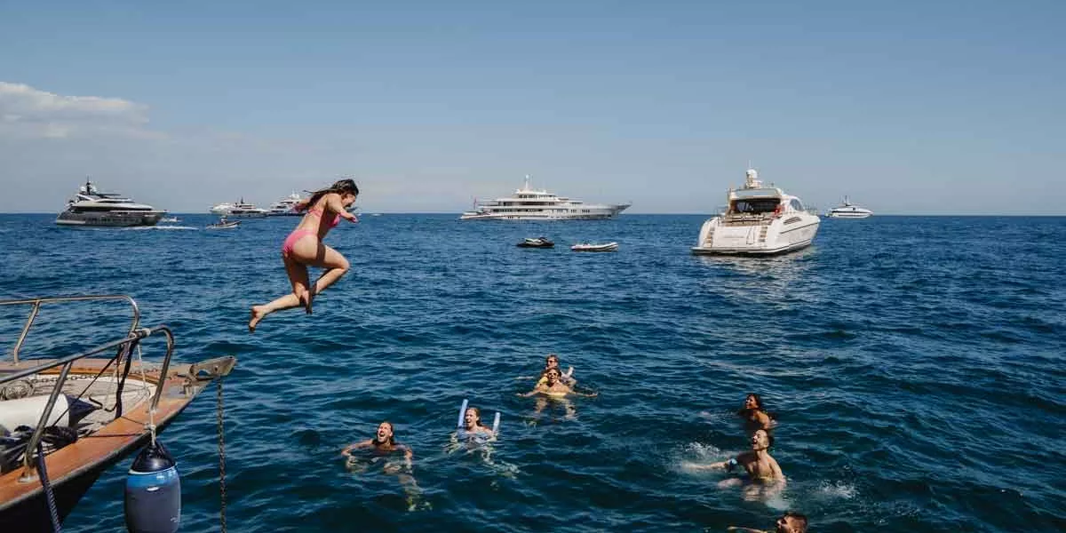 Jumping Off A Boat In Italy