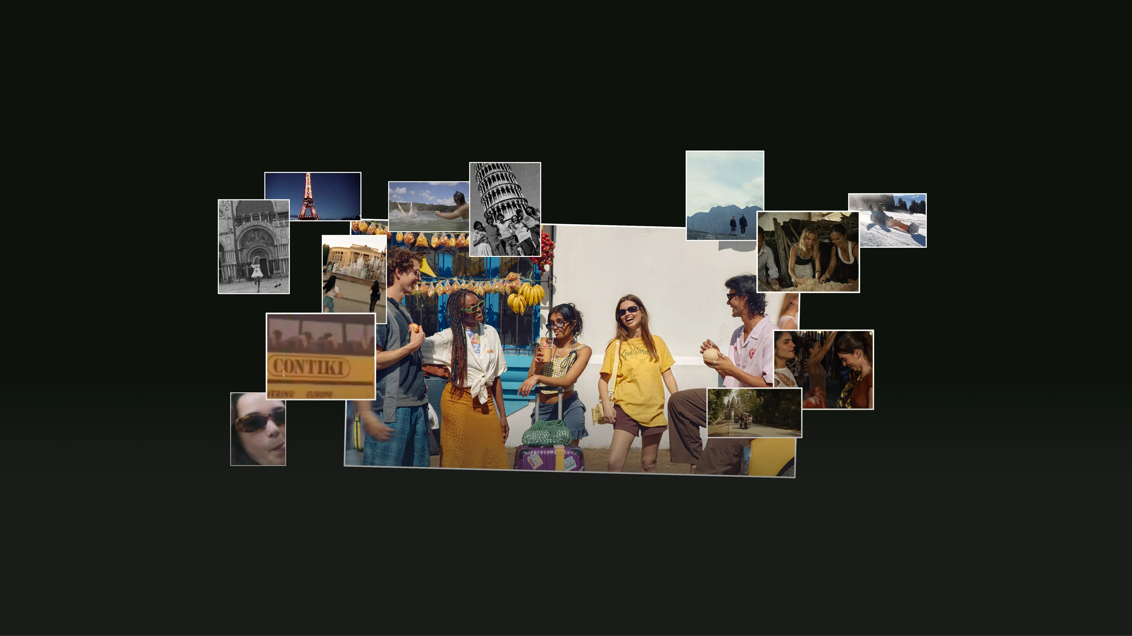 Collage of Contiki memories and experiences from previous travellers