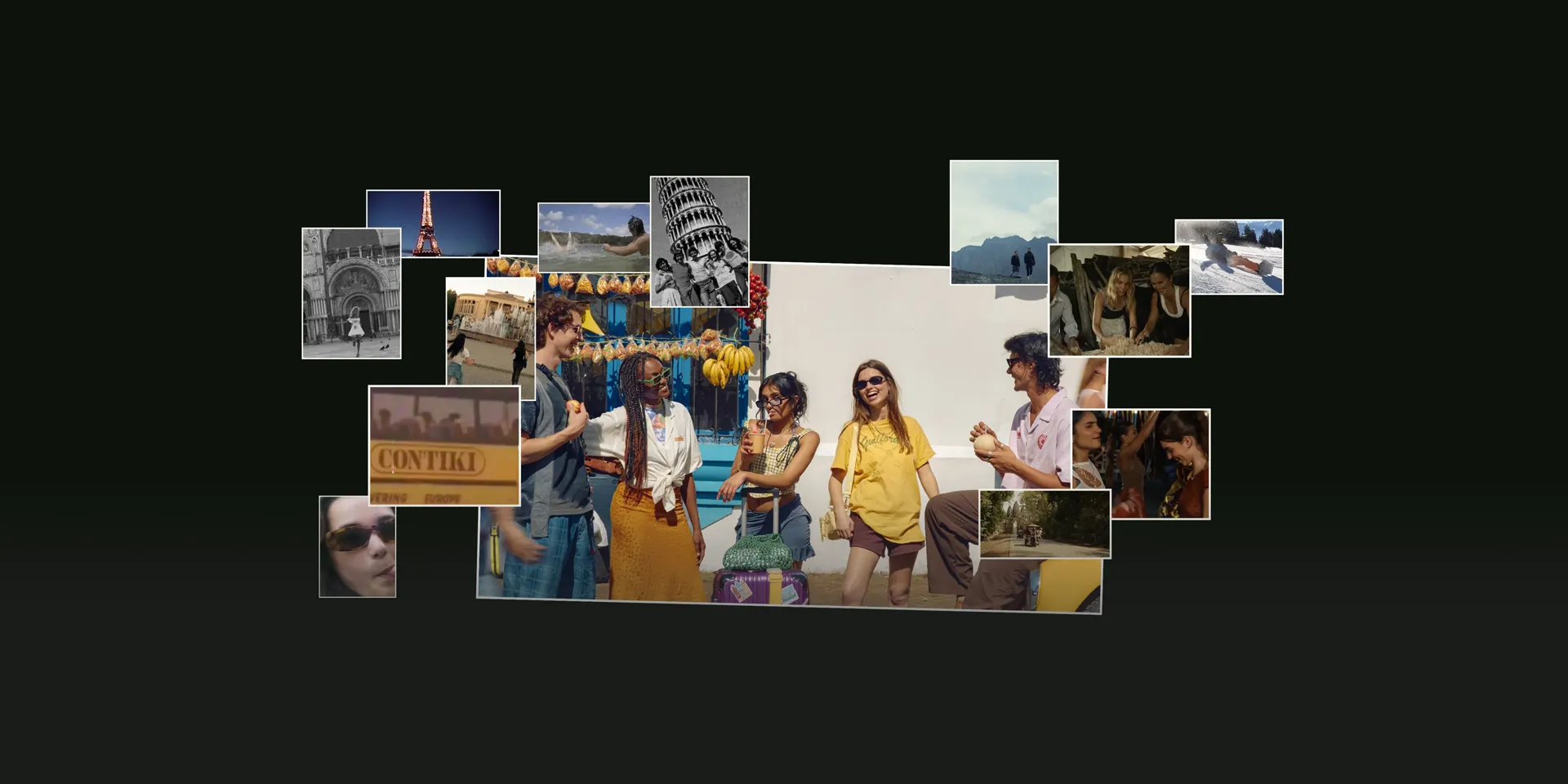 Collage of Contiki memories and experiences from previous travellers