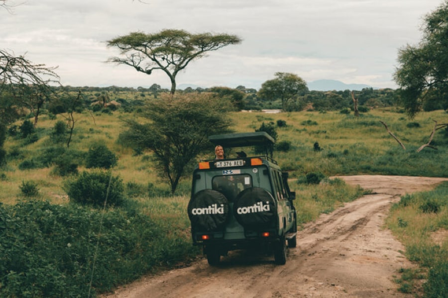Contiki travellers in a African Safari