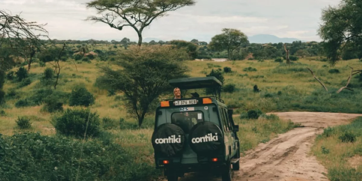 Contiki travellers in a African Safari