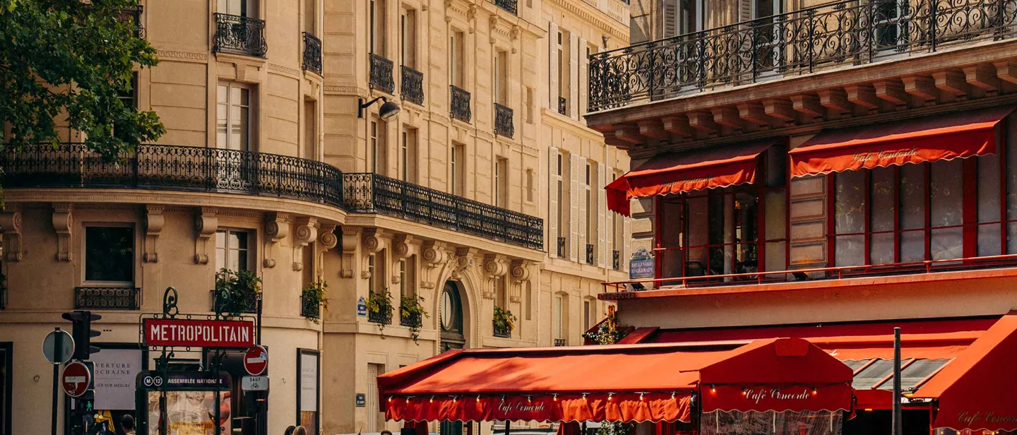 Cafe On Street Corner Paris France