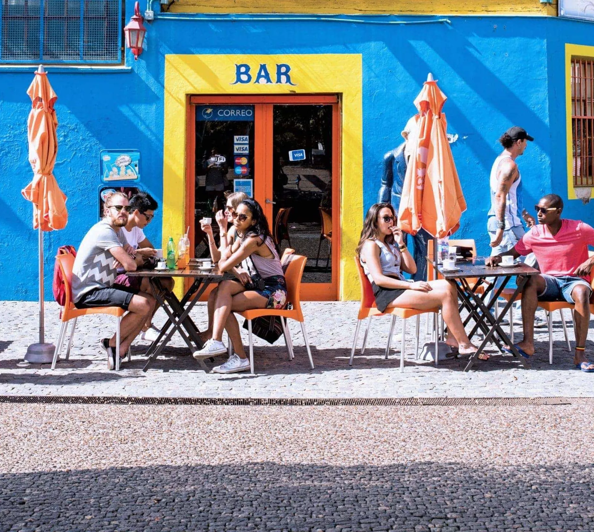 The colourful streets of Buenos Aires' La Boca neighbourhood, where Contiki travellers stop for coffee on Contiki's Lima to Buenos Aires Tour