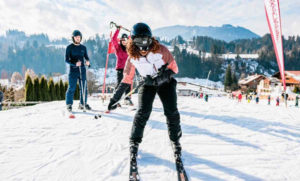 Skiiers In Austria On Slopes