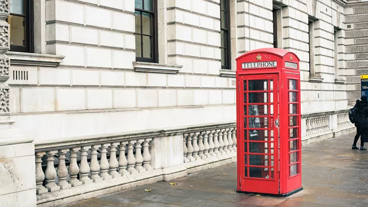 Red Telephone Box in London, England