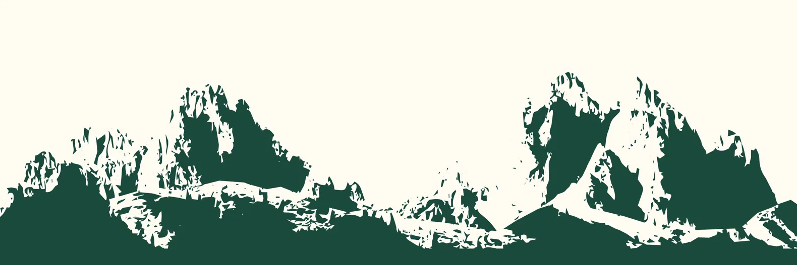 Stylised graphic of rugged mountain peaks representing the adventurous spirit of Contiki Outdoors.