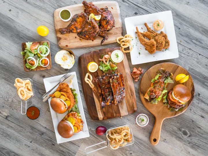 Birds-eye view of traditional local New Zealand cuisine