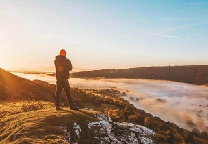 Solo traveller in the mountains