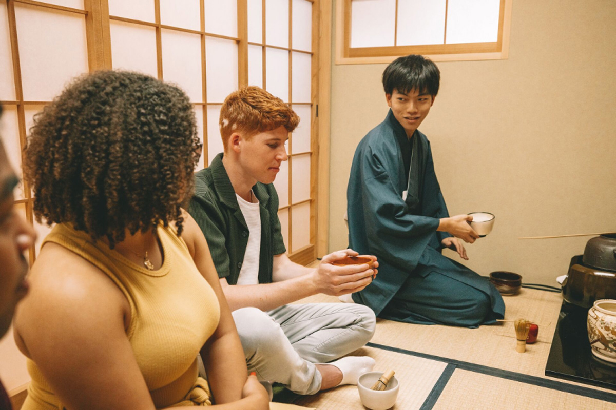 People Having Tea Traditional Japan
