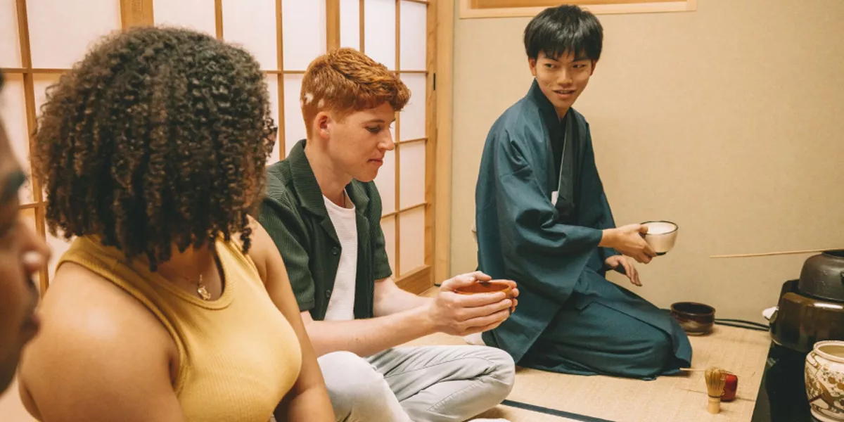 People Having Tea Traditional Japan