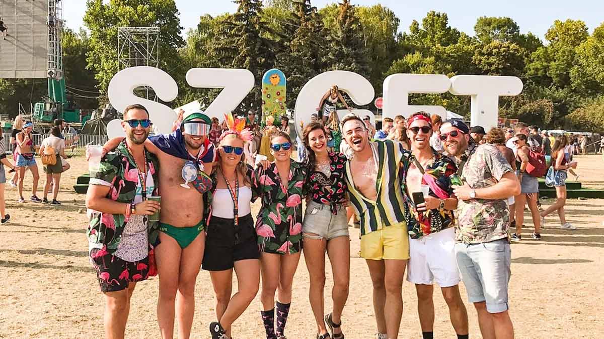 Travellers Group Photo Sziget Music Festival Budapest Hungary