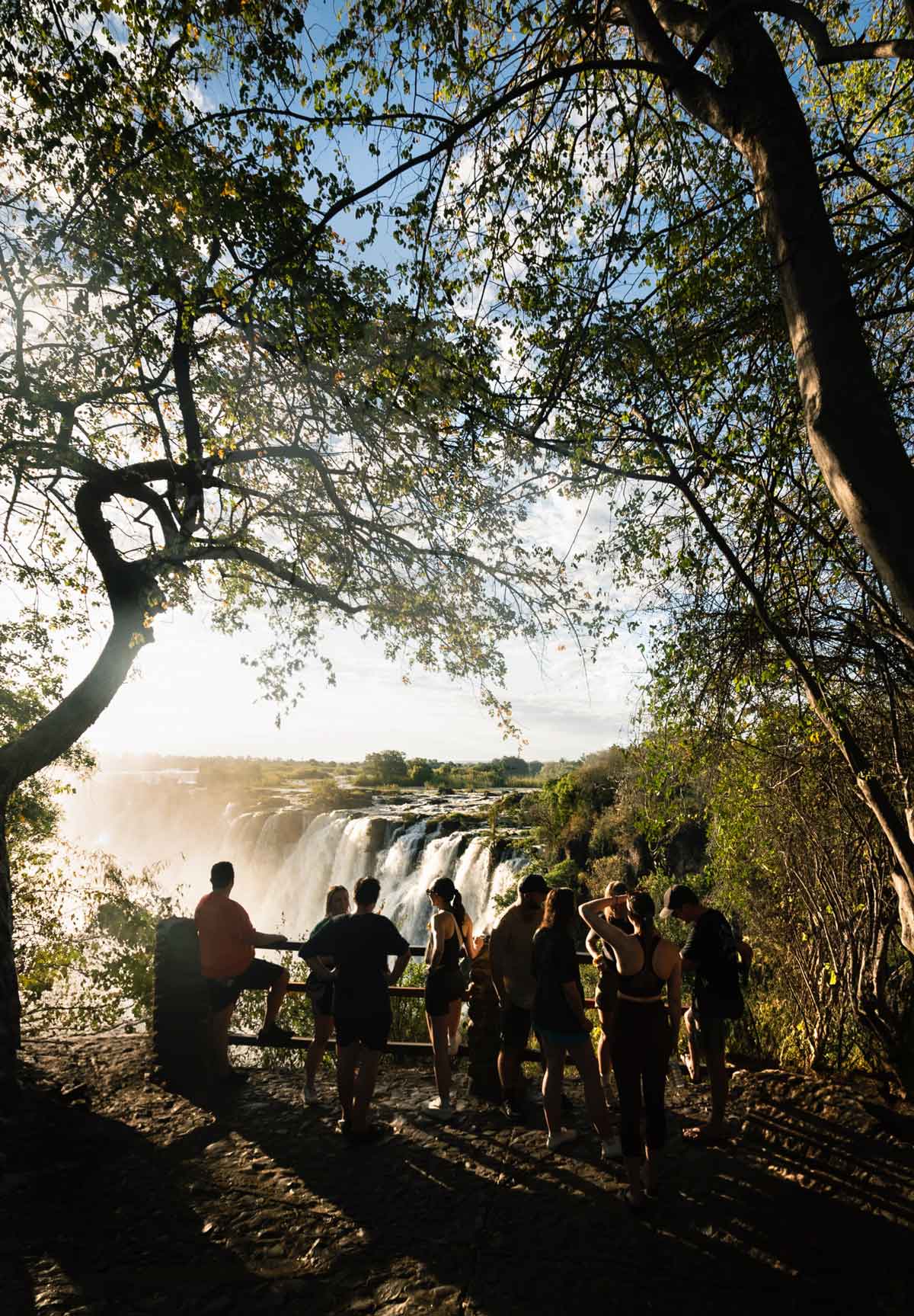 Group Of People In Front Of Victoria Falls South Africa
