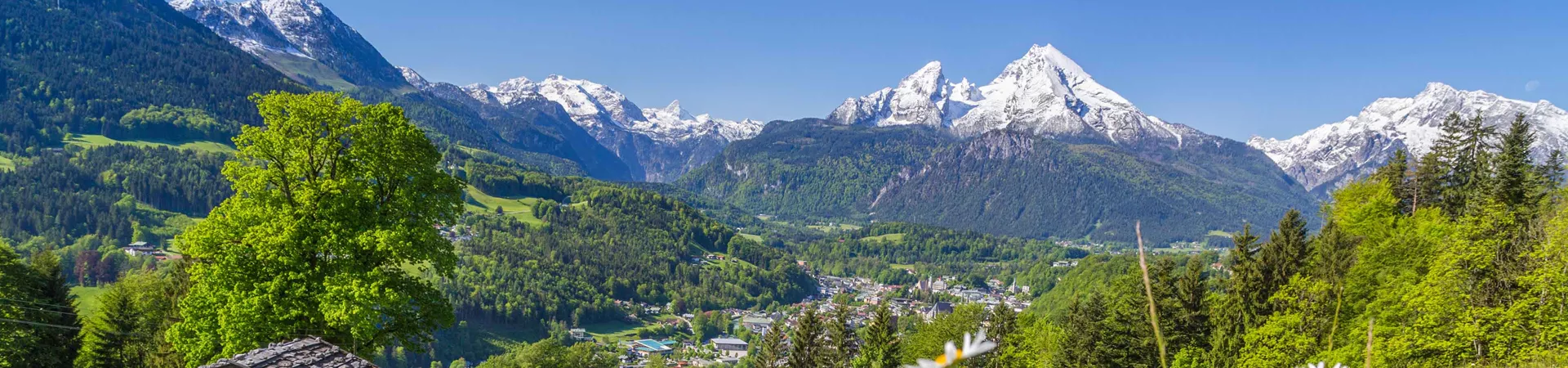 Alpine Scenery With Mountain Chalet In Summer