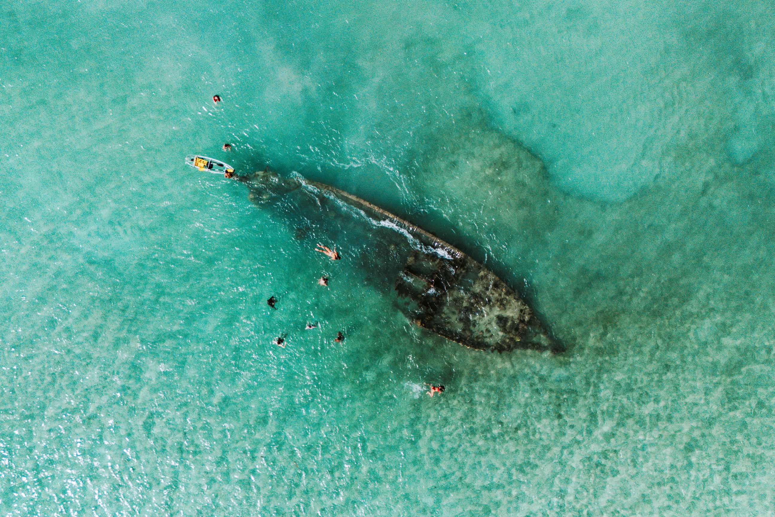 Snorkel through a shipwreck site