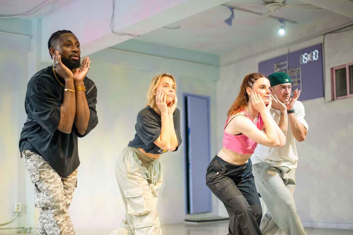 Young People Dancing Kpop In A Studio