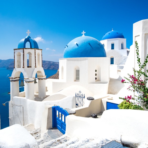 Blue Houses in Santorini
