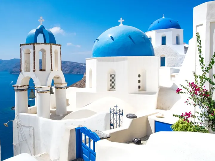 Blue Houses in Santorini