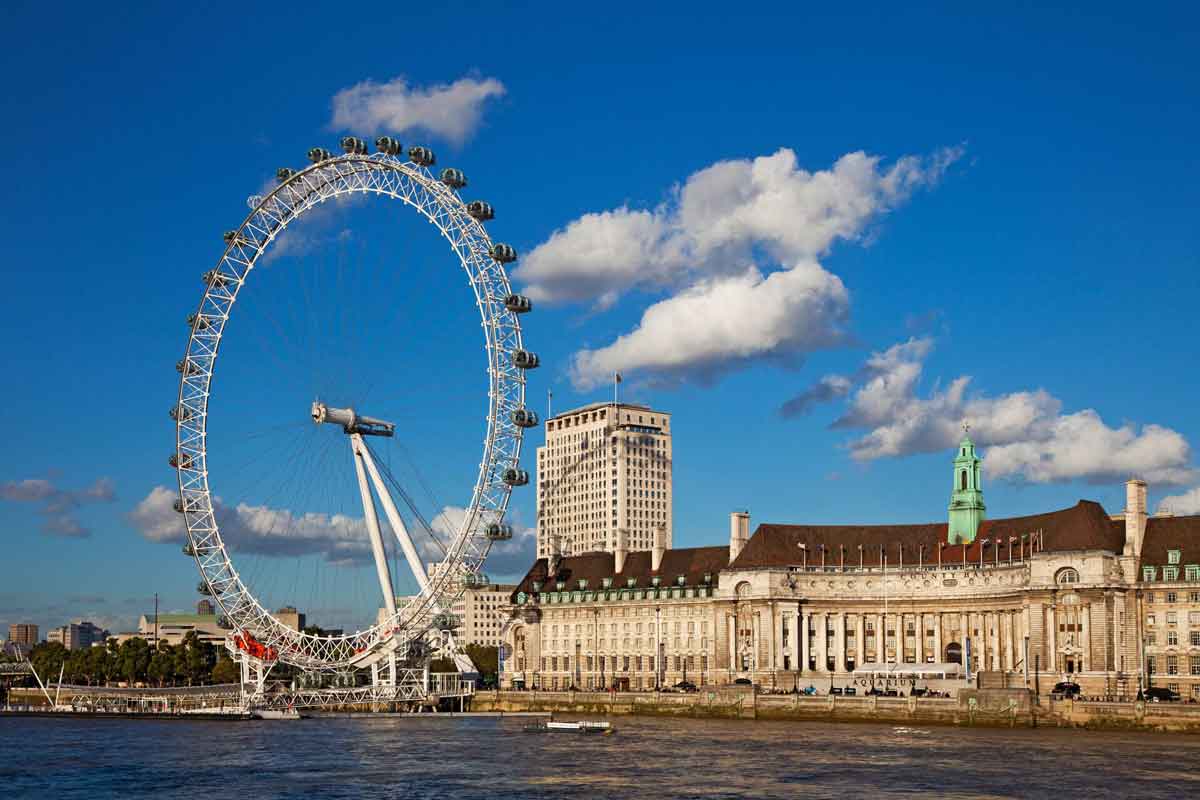 London Eye On A Blue Sky Day