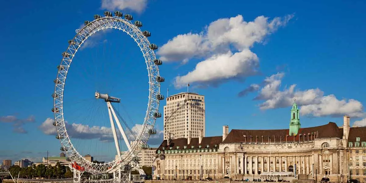 London Eye On A Blue Sky Day