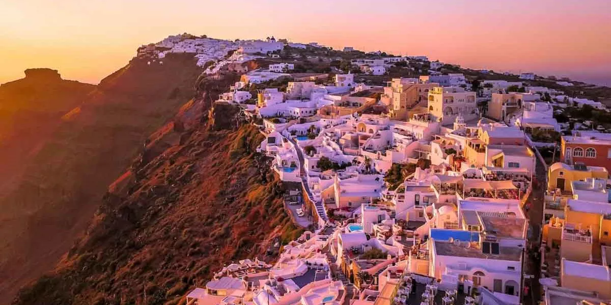 Sunset Aerial View Of Greece