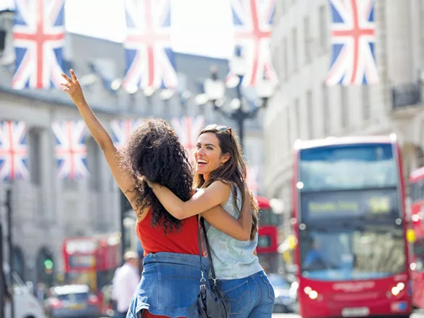 Two Friends Walking In London