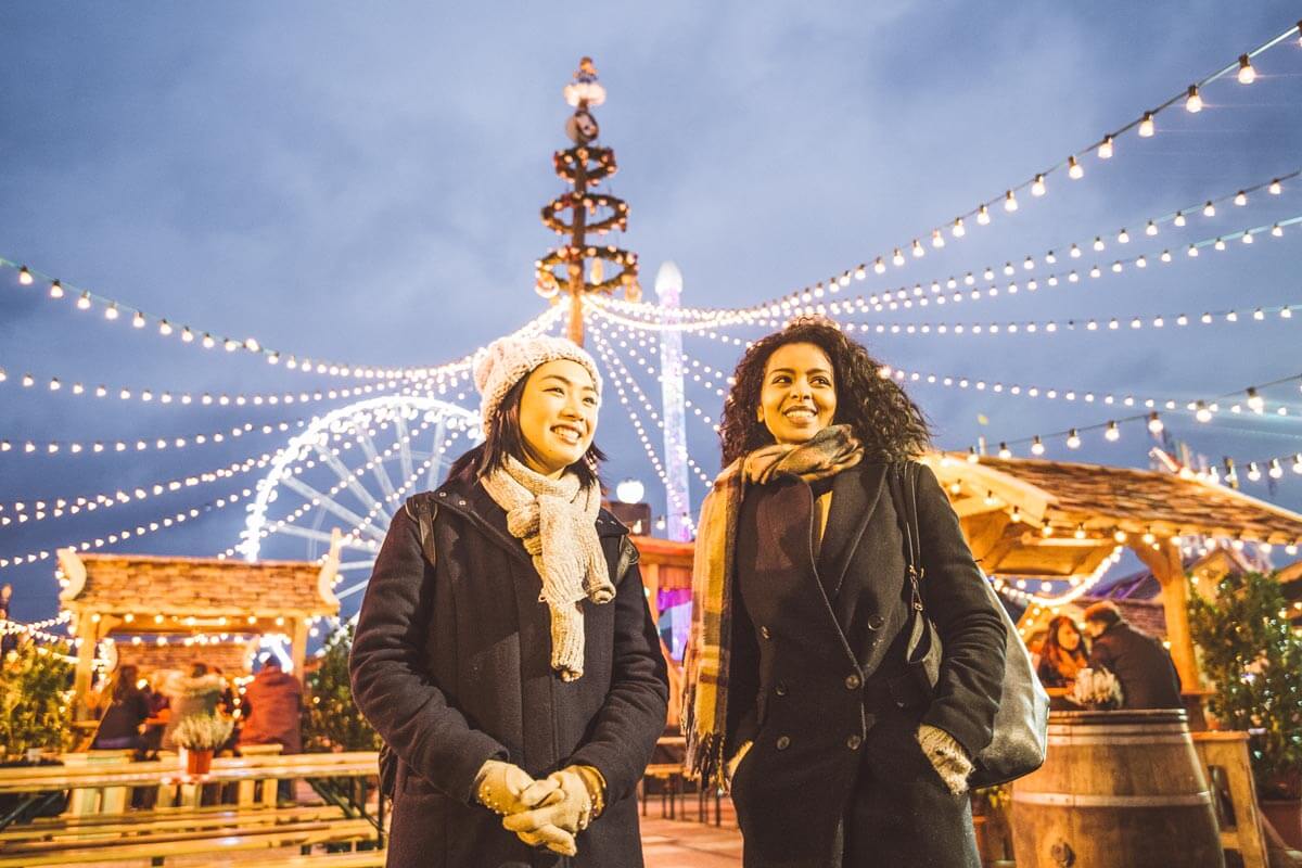 Woman Visiting Christmas Market