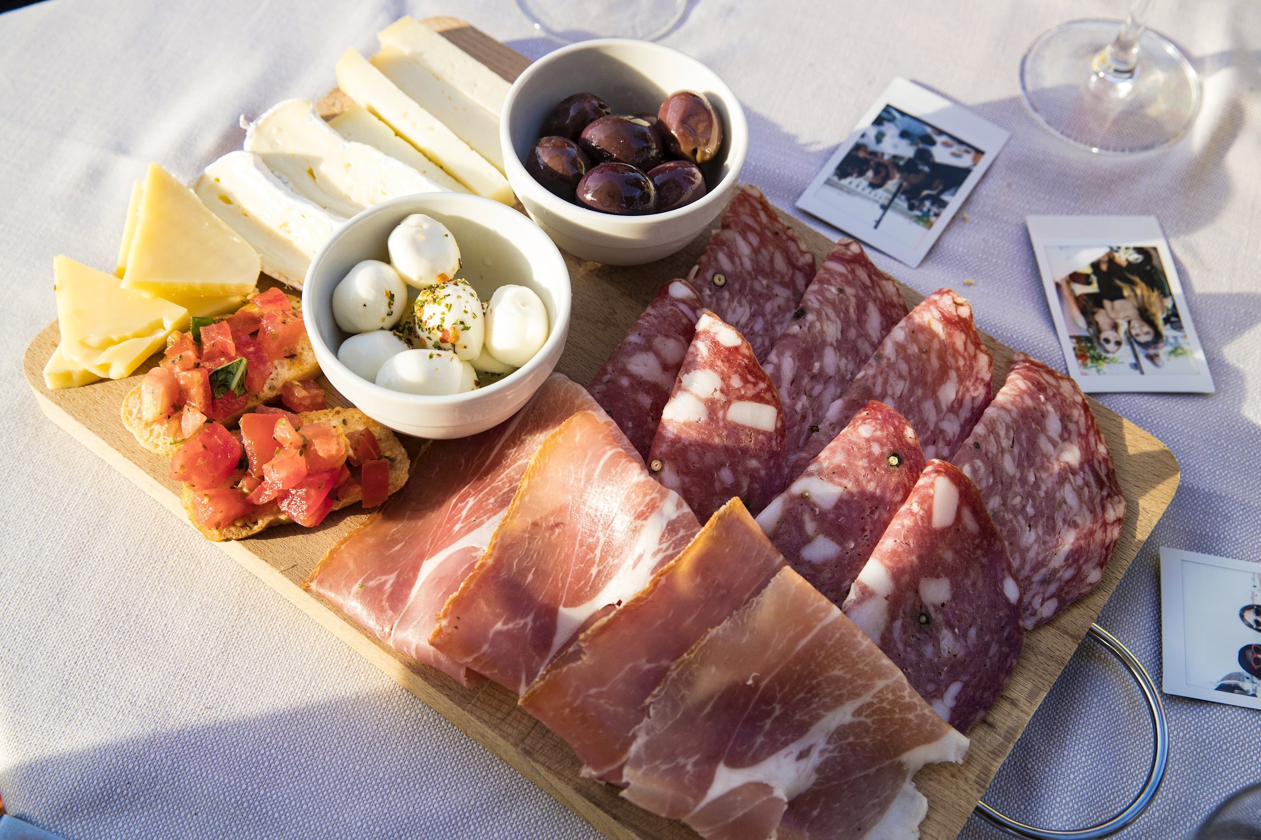 Antipasti platter and local food in Florence, Italy