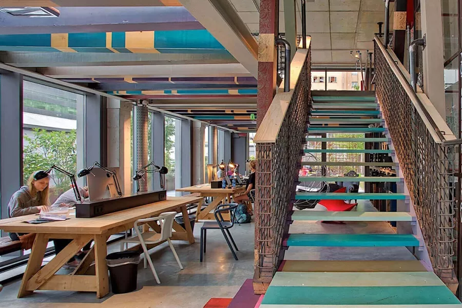 A girl working at the computer