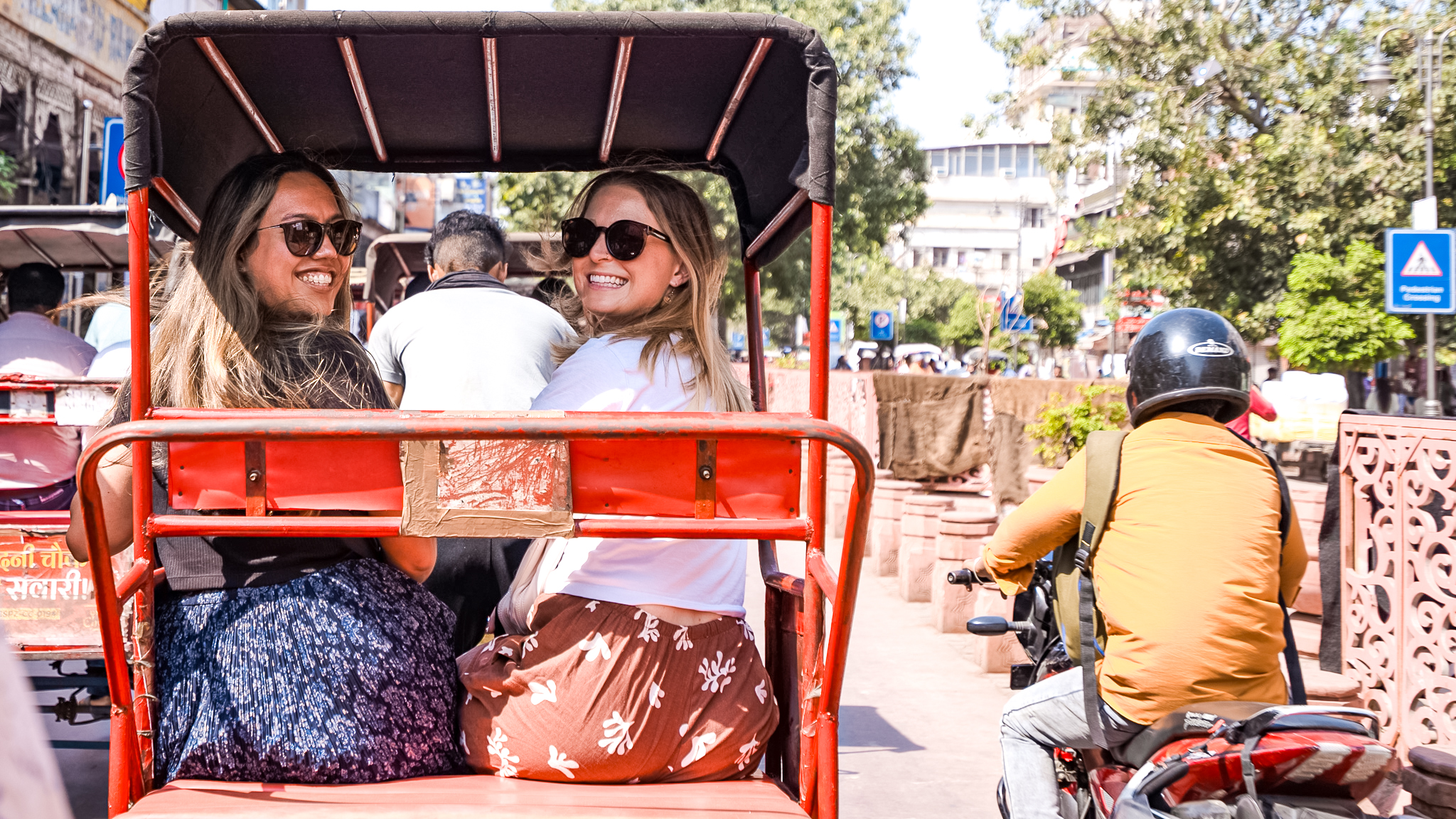 Travellers in rickshaw