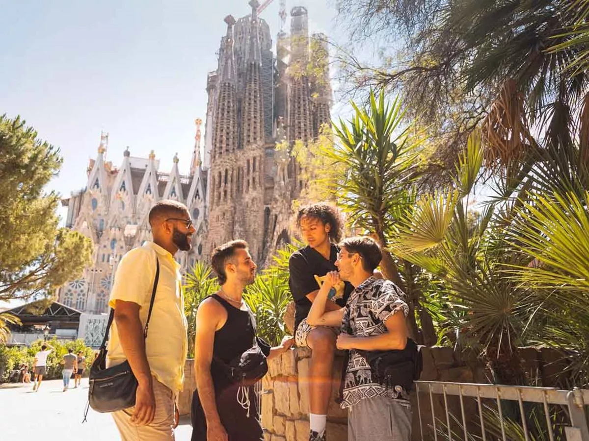 Young people enjoying a sunny day in Spain.
