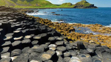 Giants Causeway An Area Of Hexagonal Basalt Stones, County Antrim Northern Ireland Famous Tourist Attraction World Heritage Site