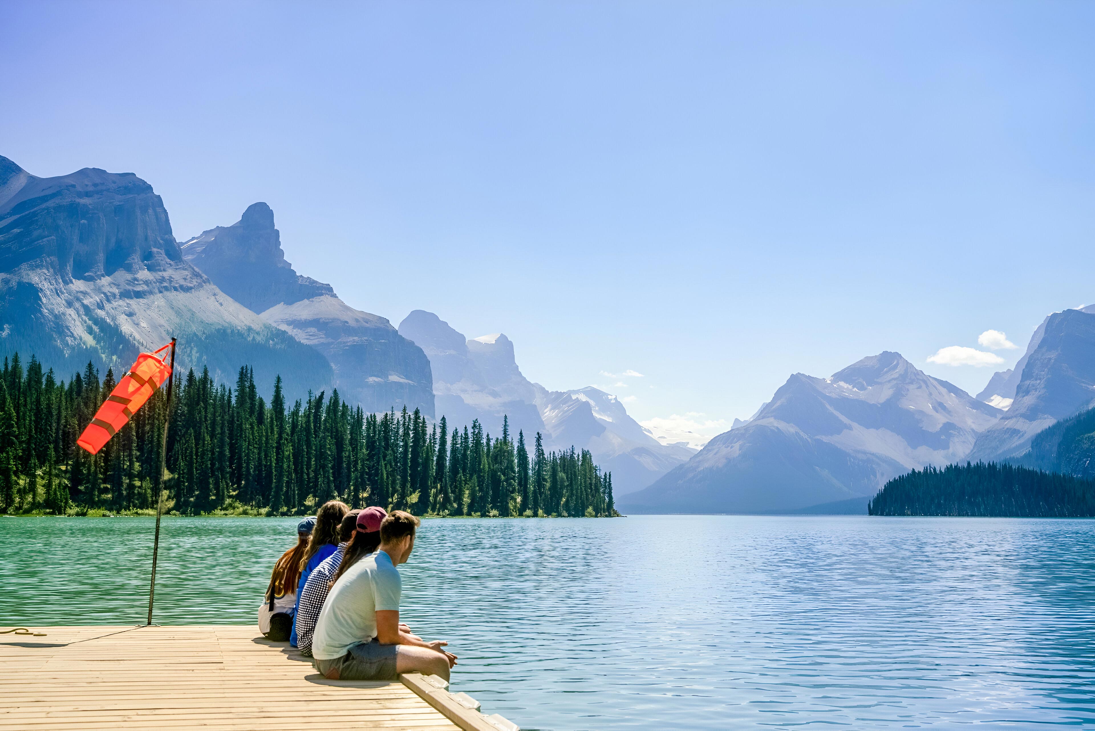 Friends Enjoying Mountains View