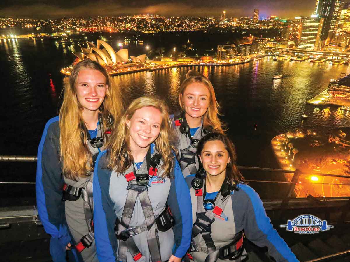 Group Of Girls On Top Of The Sydney Harbour Bridge