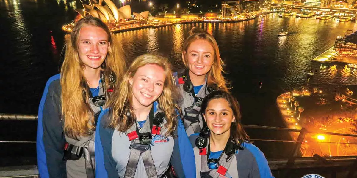 Group Of Girls On Top Of The Sydney Harbour Bridge