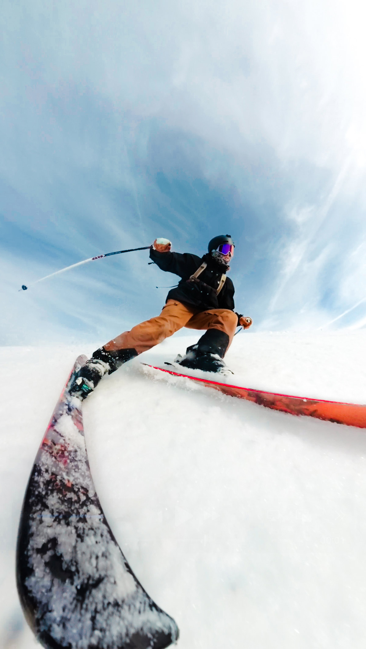 Person skiing snow clear sky