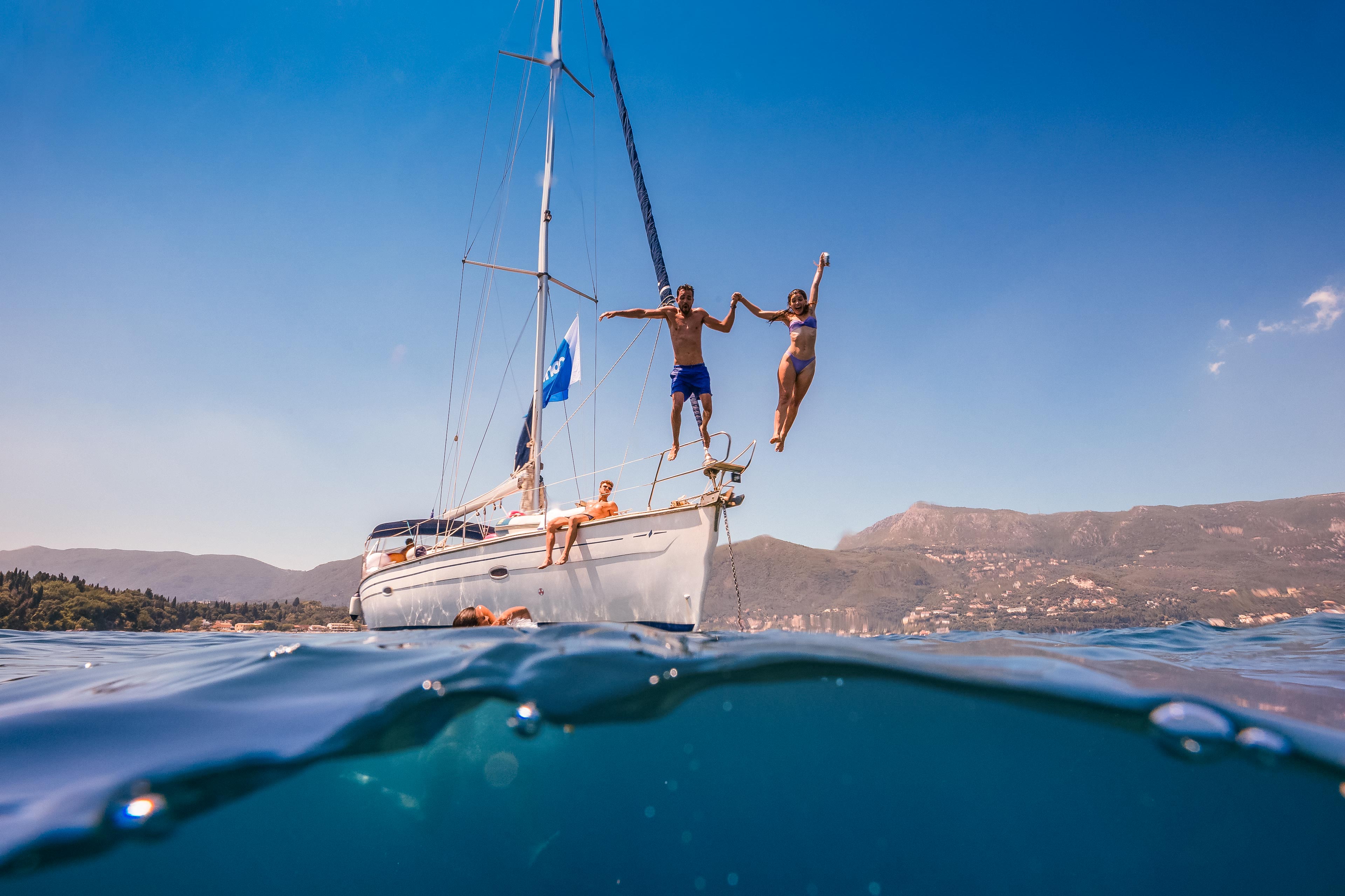 Jumping Off Boat Greece