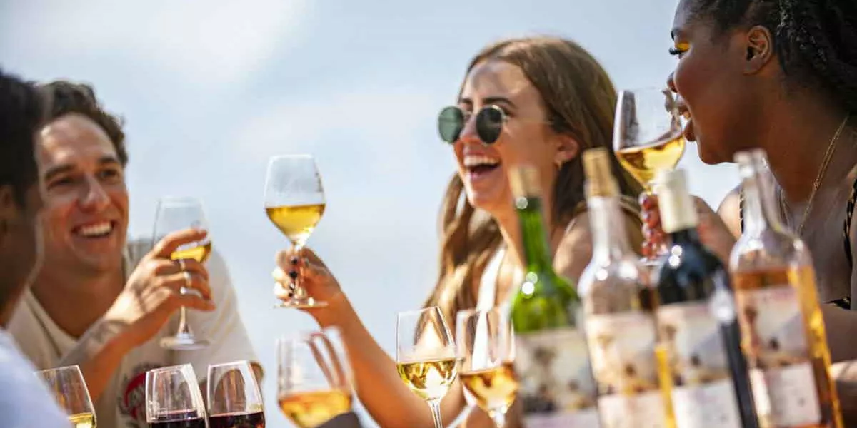 Travelers Drinking Wine In France
